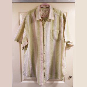 Tommy Bahama Men's Short Sleeved Shirt XXL 100% Linen